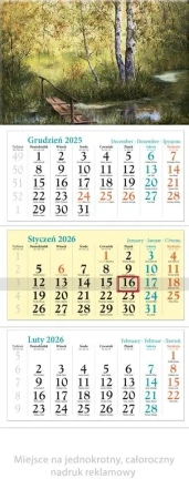Kalendarz 2026 ścienny trójdzielny Zakątek - Lucrum