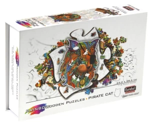 Puzzle 116 drewniane kolorowe Kot Pirat - EUREKA 3D