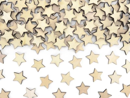 Drewniane konfetti Gwiazdki 2x2cm 50szt - PartyDeco