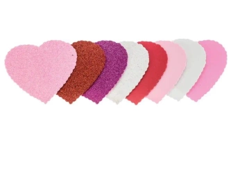 Serca z pianki 10x10cm 8szt - Brewis