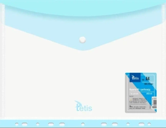 Koperta A4 PP na zatrzask perfor. niebieska (6szt) - Tetis