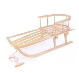 Sanki dla dziecka drewniane z oparciem i sznurkiem - Lena
