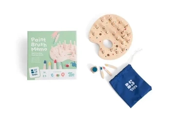 Drewniana gra pamięciowa Kolorowe pędzle - BS Toys