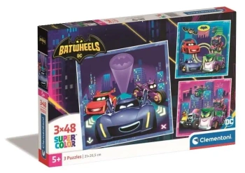 Puzzle 3x48 Super Kolor Batwheels - Clementoni