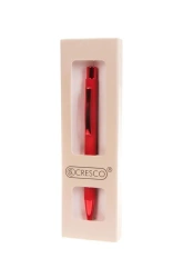 Długopis City czerwony w etui - Cresco