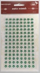 Stiker z kryształkami Kwiaty zielone 8mm 112szt - Galeria Hobby
