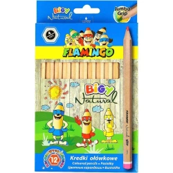 Kredki ołówkowe Jumbo Bigy Natural 12 kolorów - Titanum