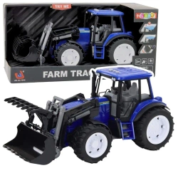 Traktor z ruchomą łyżką światła dźwięki nieb 1:10 - Leantoys
