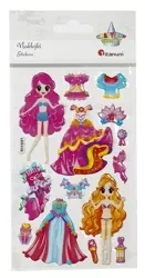 Naklejki wypukłe lalki i stroje 14szt - Titanum