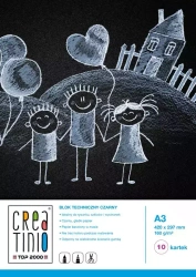Blok techniczny Creatinio, Czarny A3 10k 160g
