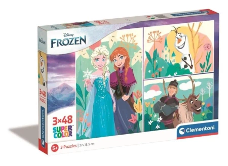 Puzzle 3x48 Super Kolor Disney Frozen - Clementoni