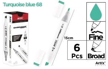 Marker Chromax z 2 końcówk turquoise blue 68 (6szt - Artix