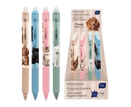Długopis ścieralny auto z grip. Puppy Sign (24szt) - INTERDRUK