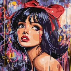 Malowanie po numerach - Nowoczesna Królewna 40x40 - Ideyka