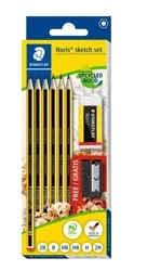 Ołówek Noris 6szt 2xHB,1x2B,B,H,2H + gumka+gratis - Staedtler