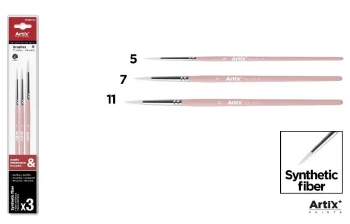 Pędzle syntetyczne 3szt - Artix