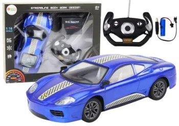 Auto RC 1:16 ze światłem niebieskie - Leantoys