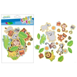 Ozdoba Dekoracyjna Samoprzylepna Eva Dzikie Zwierzęta Craft with Fun 463728