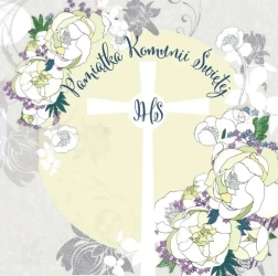 Karnet Swarovski kwadrat CL101_SG Komunia Krzyż - Clear Creations