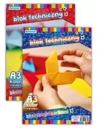 Blok techniczny A3/10K 160g kolorowy (10szt) - InSpiria
