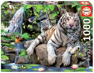 Puzzle 1000 Białe Tygrysy bengalskie 109784 - Educa