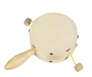 Bębenek naturalny z koralikami - Goki