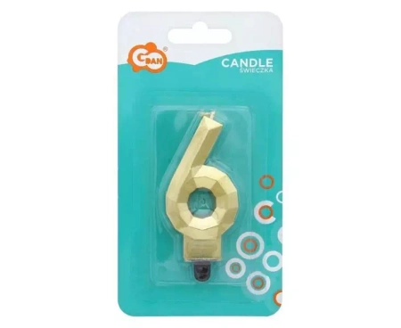 Świeczka Cyfra 6 Diament 7,6cm - Godan