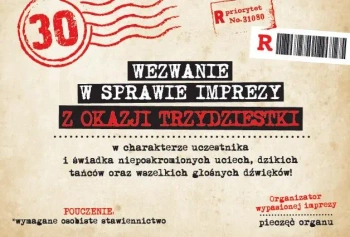 Zaproszenie Urodziny 30 ZA-105 (10szt.) - Armin Style