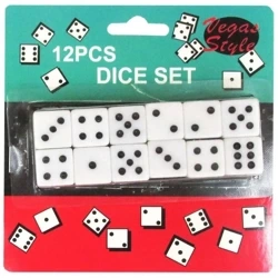 Kostka do gry biała 12szt - Trifox