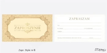 Zaproszenia Style nr 08 (opakowanie 10 szt) - Stamp