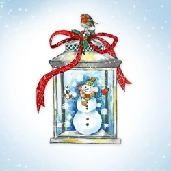 Karnet Swarovski kwadrat CL1303 Święta Bałwan - Clear Creations