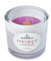 Świeczka sojowa Coconut and Figs biała 170g - Pavoncella
