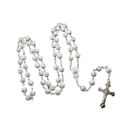 Różaniec biały krzyżyki - Art Sacrum