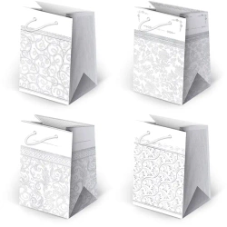 Torebki ozdobne T5-18 Białe grafika 10 sztuk - PAW S.C.