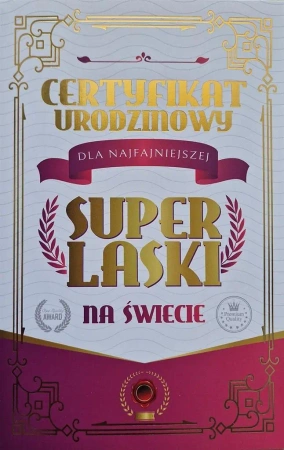 Karnet Certyfikat Urodzinowy Super Laski - YEKU