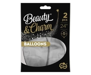 Balony Beauty&Charm platynowe srebrne 2szt - Godan