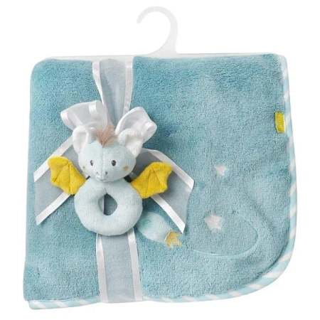Kocyk z maskotką Nietoperz 13 cm - BabyFehn
