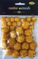 Pompony glitter złote 15x25mm 30szt - Galeria Hobby