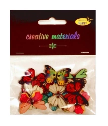 Guziki ozdobne Motyle retro 28mm 15szt - Galeria Hobby