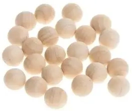 Drewniane kulki bez otworu naturalne 14mm 25szt - Brewis