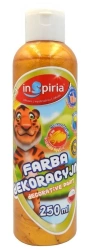 Farba dekoracyjna metaliczna złota 250ml - InSpiria