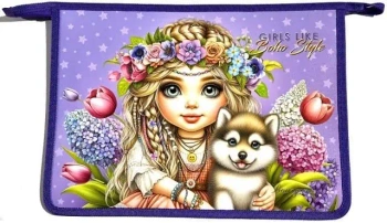 Teczka-torba A4+ zapinana na zamek Dziewczynka - Fresh