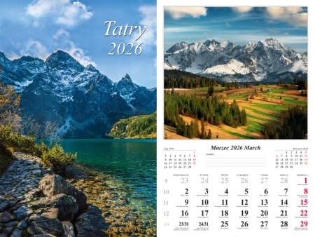 Kalendarz 2026 ścienny Tatry - praca zbiorowa