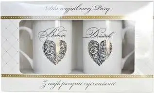 Kubek komplet Q Babcia/Dziadek (serce) - Kukartka