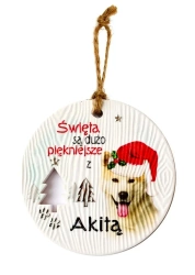 Zawieszka ceramiczna Boże Narodzenie Akita - Kukartka
