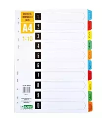 Przekładki kartonowe 1-10 index laminowany D.RECT