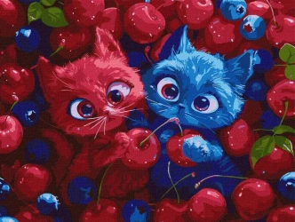 Malowanie po numerach - Puszyste jagody 30x40cm - Ideyka