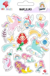 Naklejki dla dzieci Tęczowe jednorożce syrenki - All4Kids