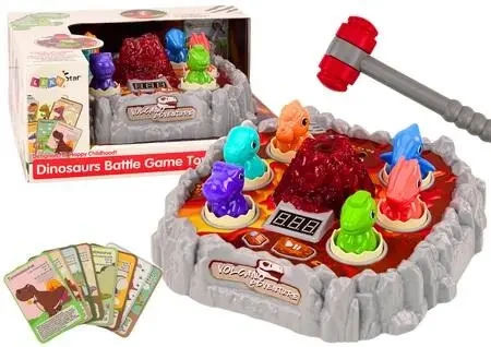 Gra zręcznościowa Wac a Mole dinozaury Wulkan - Leantoys