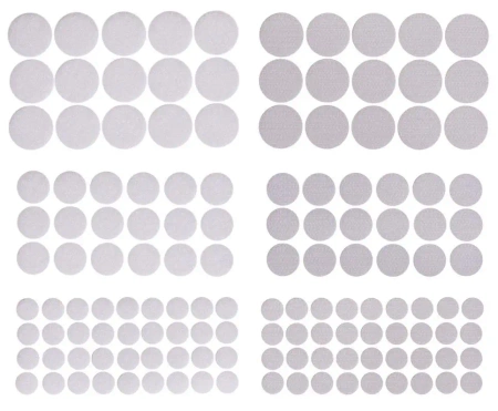 Rzepy samoprzylepne okrągłe białe 69szt mix - Dalprint dpCraft